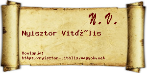 Nyisztor Vitális névjegykártya